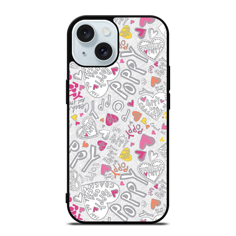 PINK COACH PATTERN LOGO iPhone 15 Case