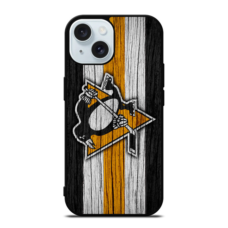 PITTSBURGH PENGUINS LOGO WOODEN iPhone 15 Case