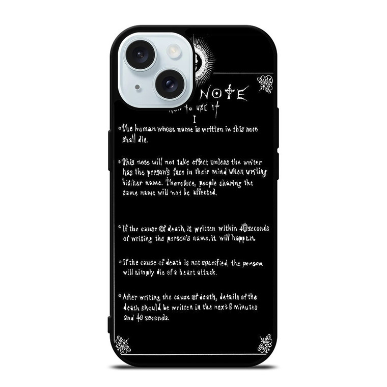 RULES OF THE DEATH NOTE iPhone 15 Case