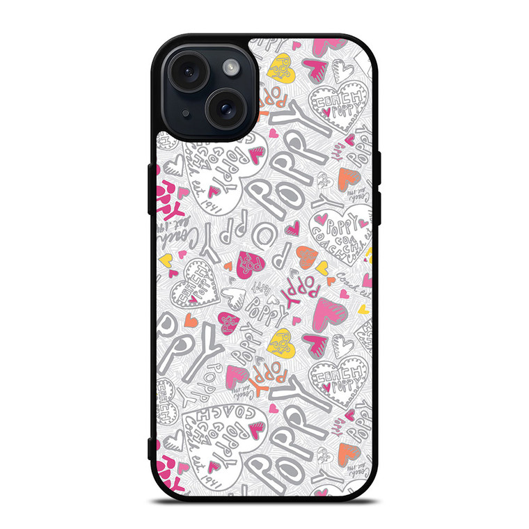 PINK COACH PATTERN LOGO iPhone 15 Plus Case