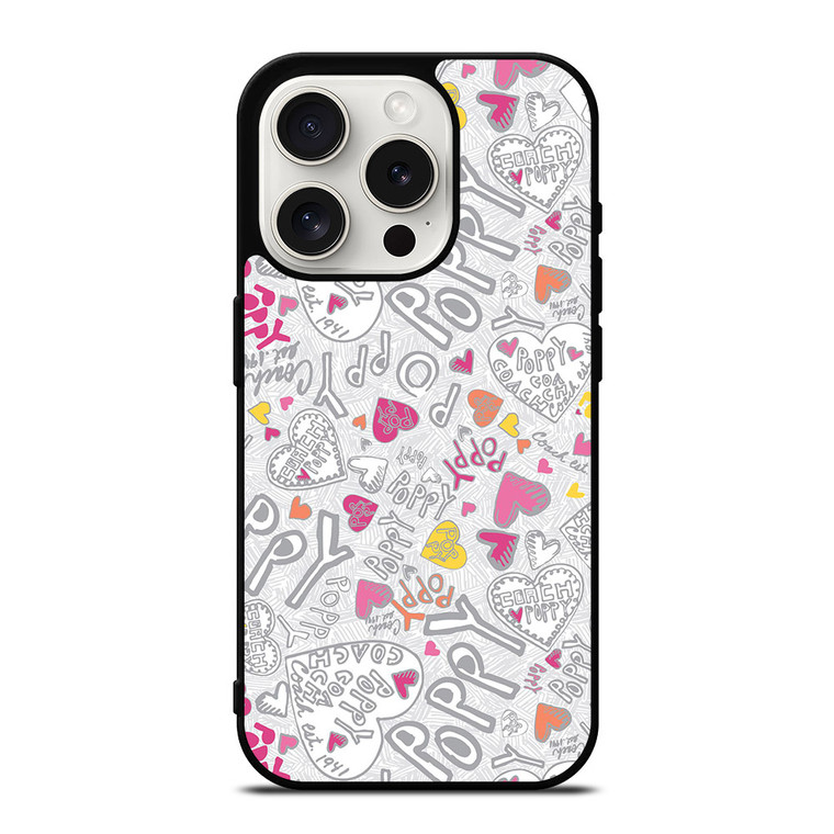 PINK COACH PATTERN LOGO iPhone 15 Pro Case