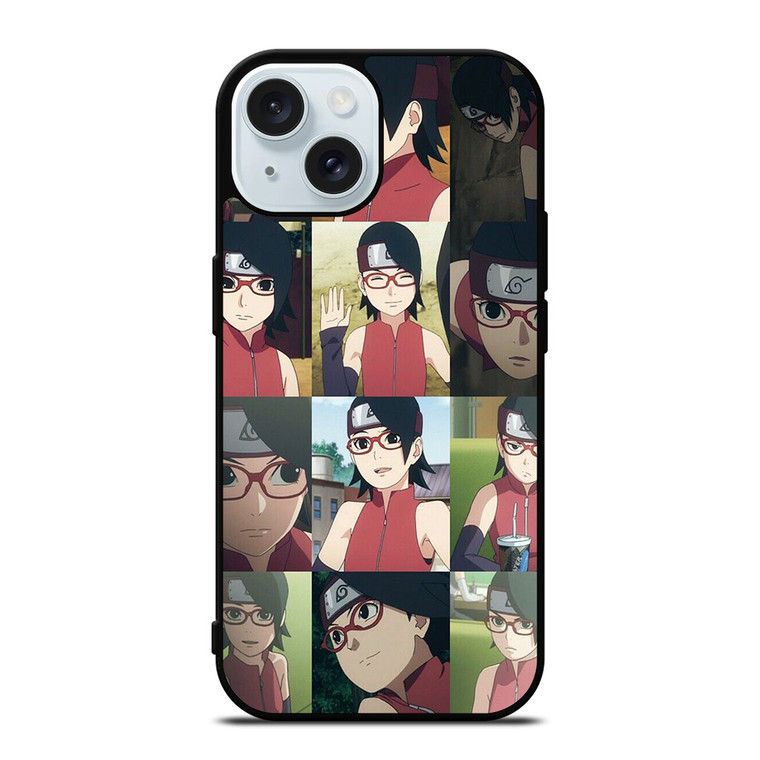 SARADA UCHIHA COLLAGE iPhone 15 Case