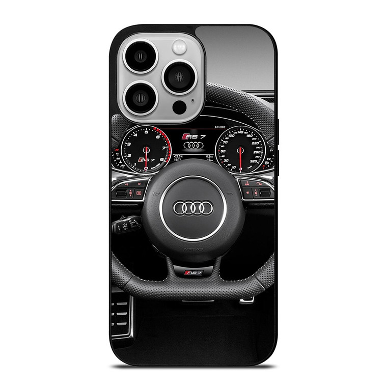 AUDI LOGO STREERING WHEEL iPhone 14 Pro Case