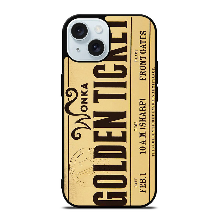 WILLY WONKA GOLDEN TICKET CHOCOLATE BAR iPhone 15 Case