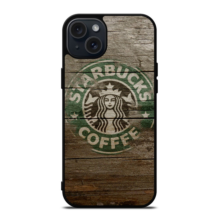 STARBUCKS COFFEE LOGO WOODEN iPhone 15 Plus Case
