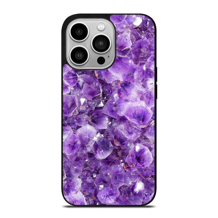 PURPLE CRYSTAL MARBLE PATTERN iPhone 14 Pro Case