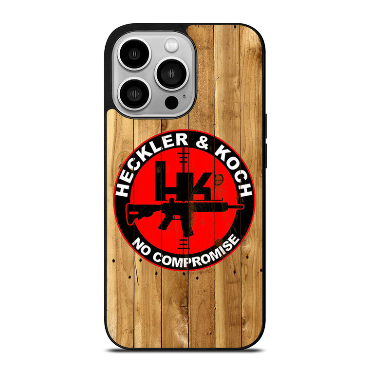 HECKLER AND KOCH LOGO WOODEN iPhone 14 Pro Case