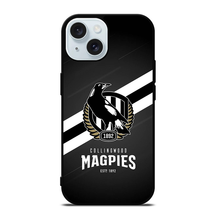 COLLINGWOOD MAGPIES LOGO AFL iPhone 15 Case