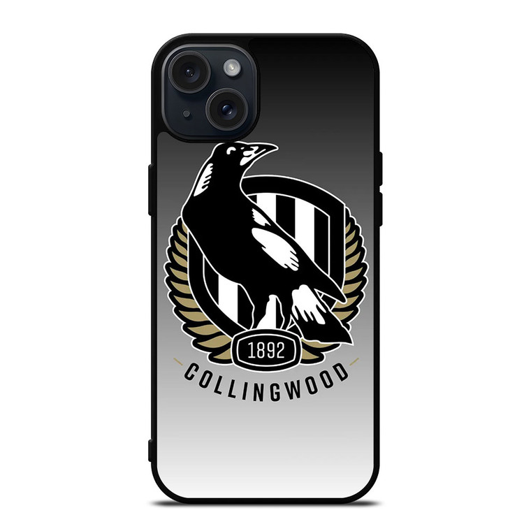 COLLINGWOOD MAGPIES ICON AFL iPhone 15 Plus Case COLLINGWOOD MAGPIES ICON AFL iPhone 15 Plus Case