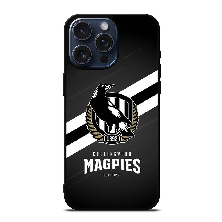 COLLINGWOOD MAGPIES LOGO AFL iPhone 15 Pro Max Case