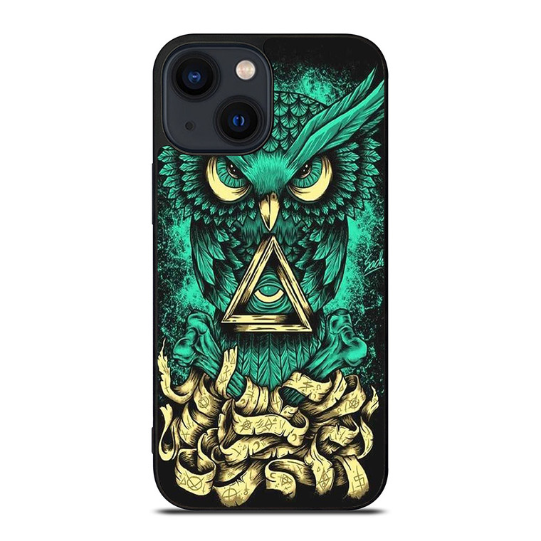 OWL SUGAR SKULL TATTOO iPhone 14 Plus Case
