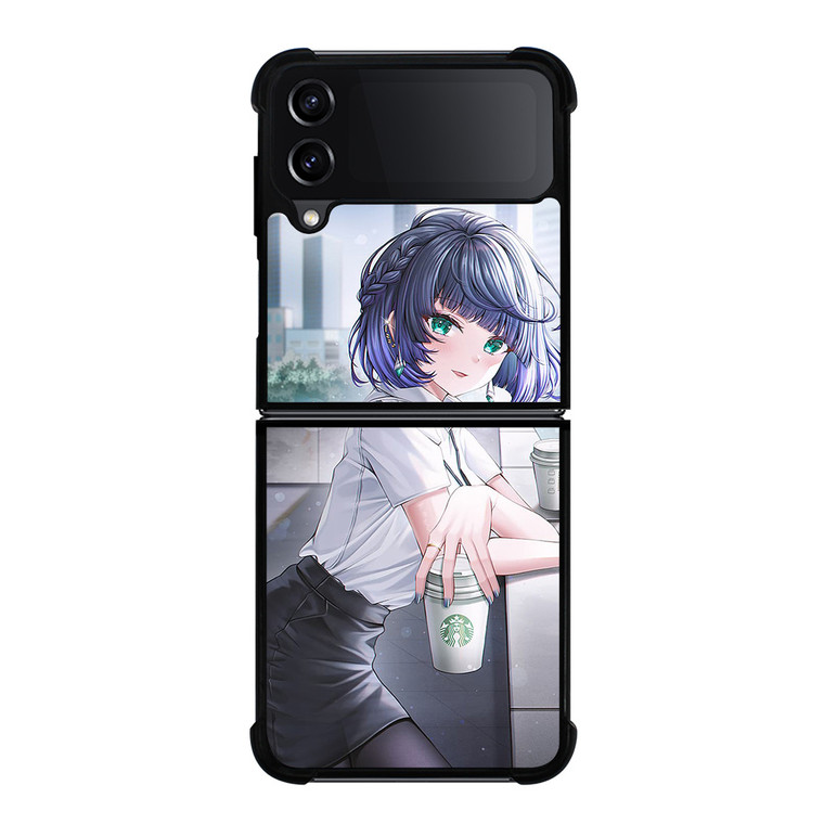 YELAN GENSHIN IMPACT STARBUCKS Samsung Z Flip 4 Case YELAN GENSHIN IMPACT STARBUCKS Samsung Z Flip 4 Case