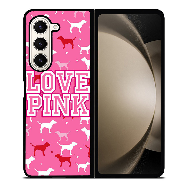 DOG PINK VICTORIA'S SECRET Samsung Z Fold 5 Case