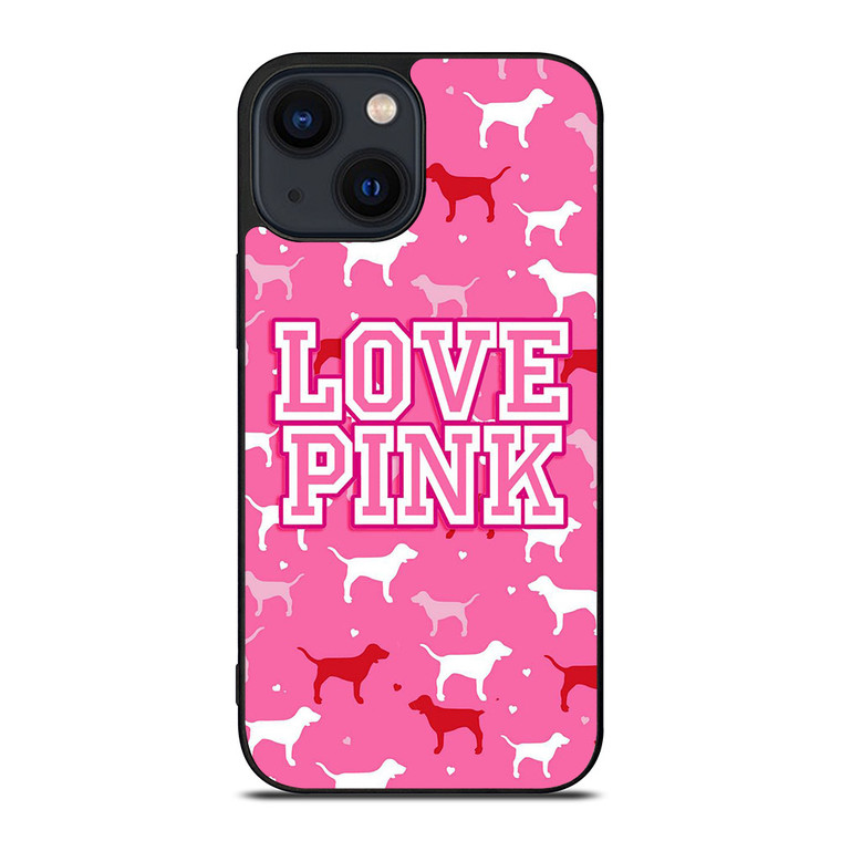 DOG PINK VICTORIA'S SECRET iPhone 14 Plus Case