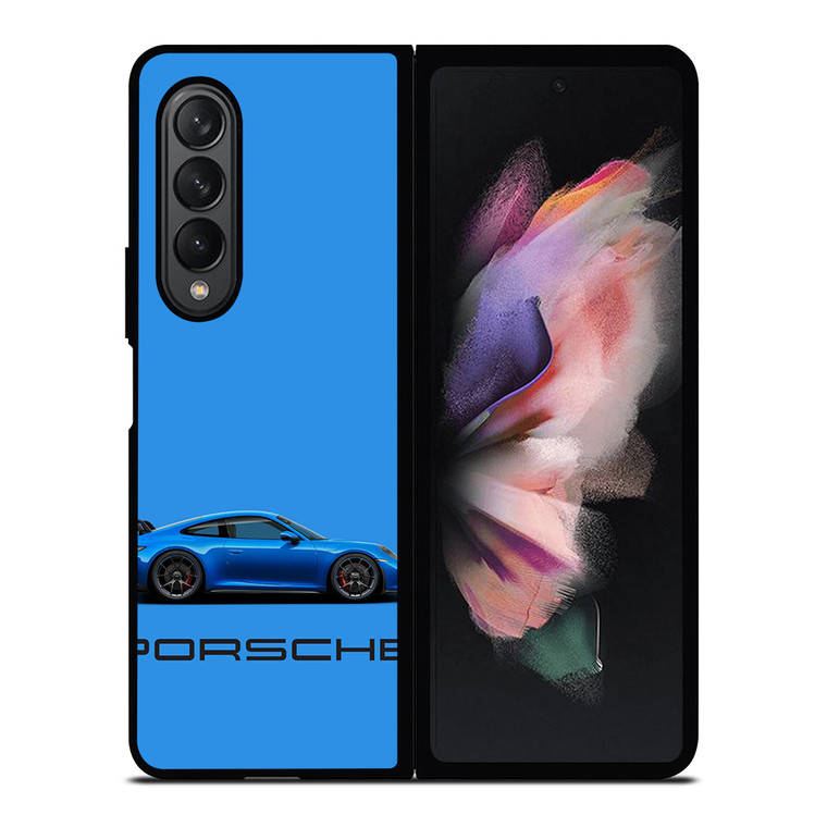 PORSCHE CAR BLUE Samsung Z Fold 3 Case