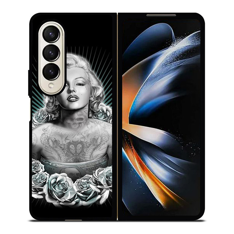 MARILYN MONROE WITH TATTOO Samsung Z Fold 4 Case