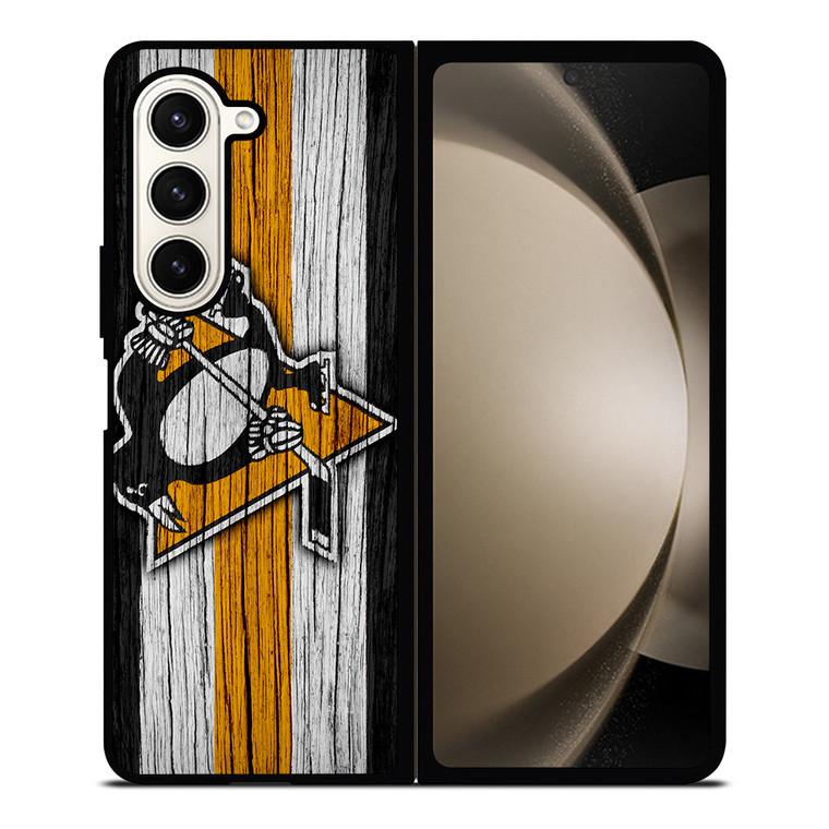 PITTSBURGH PENGUINS LOGO WOODEN Samsung Z Fold 5 Case