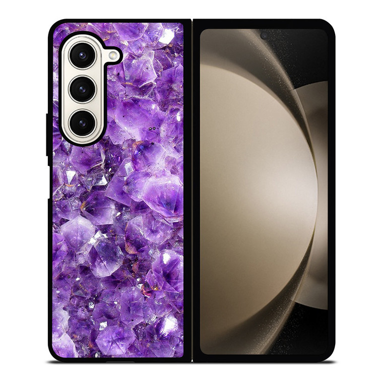 PURPLE CRYSTAL MARBLE PATTERN Samsung Z Fold 5 Case