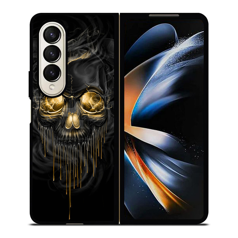 SKULL MELT ANGRY BLACK Samsung Z Fold 4 Case