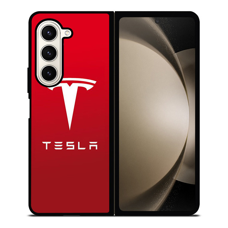 TESLA CAR LOGO 2 Samsung Z Fold 5 Case