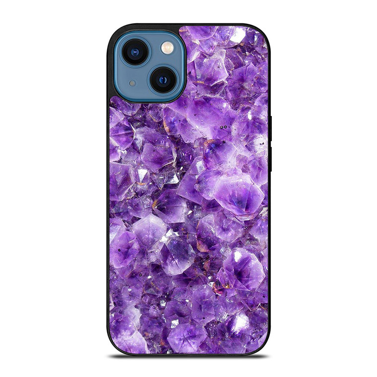 PURPLE CRYSTAL MARBLE PATTERN iPhone 14 Case