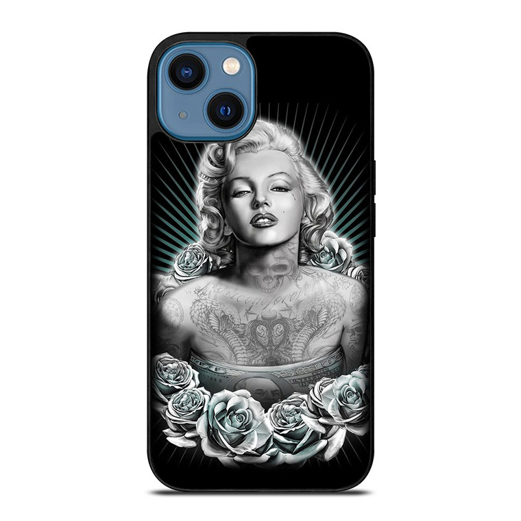 MARILYN MONROE WITH TATTOO iPhone 14 Case