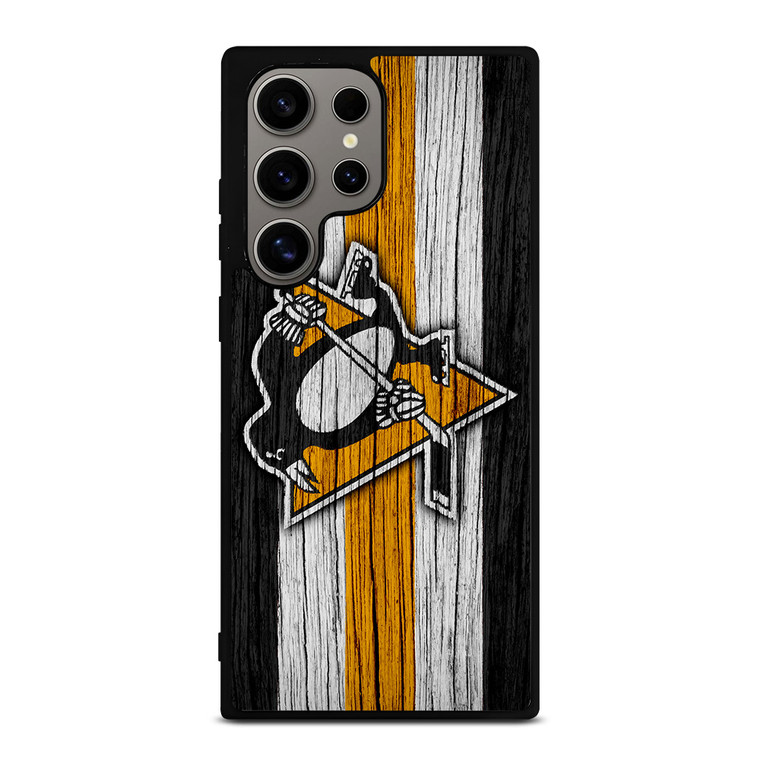 PITTSBURGH PENGUINS LOGO WOODEN Samsung Galaxy S24 Ultra Case