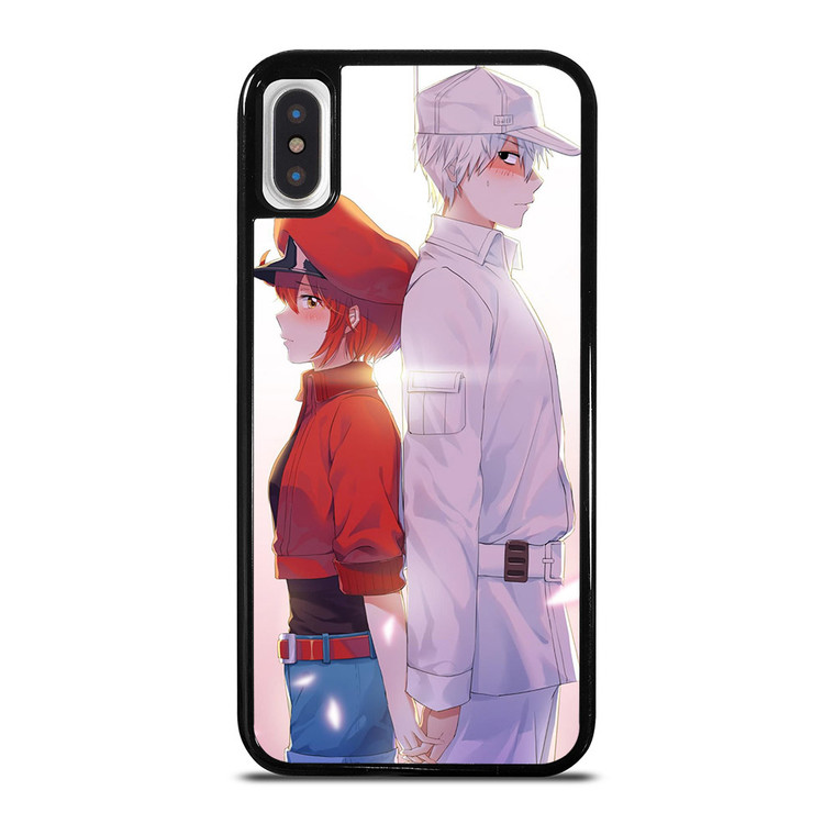 RED BLOOD AND WHITE BLOOD CELLS AT WORK iPhone X / XS Case