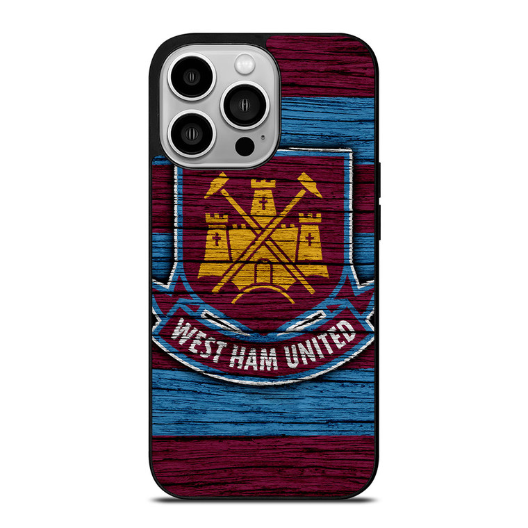 WEST HAM UNITED LOGO WOODEN iPhone 14 Pro Case
