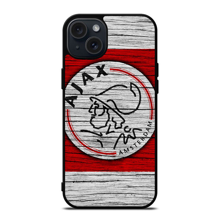 AJAX AMSTERDAM LOGO WOODEN iPhone 15 Plus Case