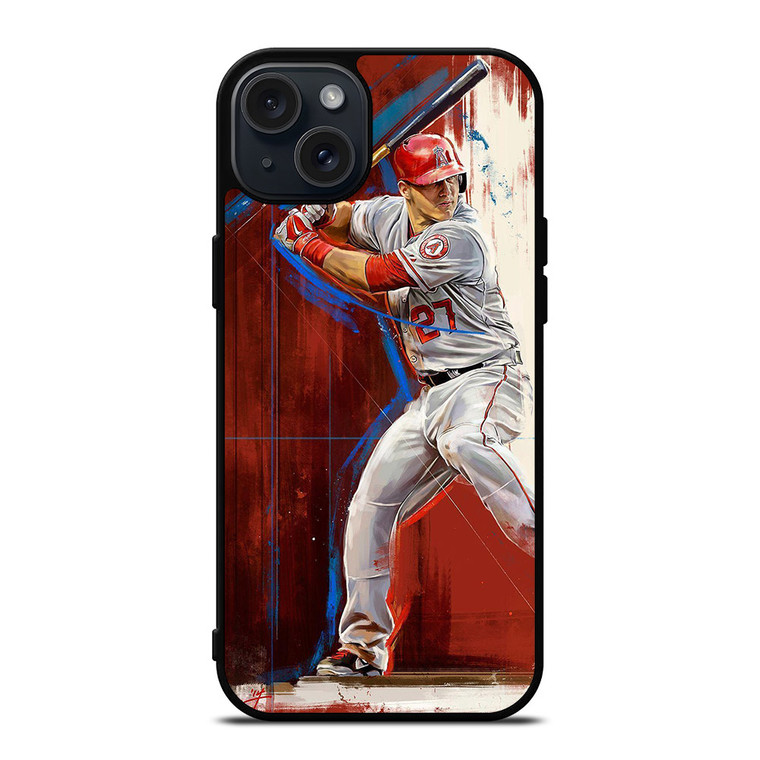 ART OF MIKE TROUT ANGELS iPhone 15 Plus Case