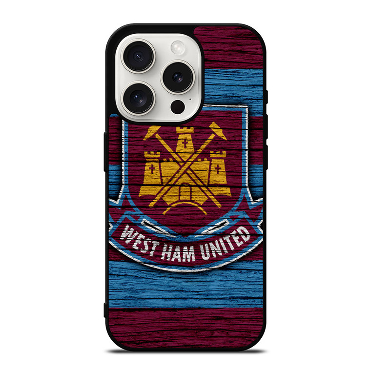 WEST HAM UNITED LOGO WOODEN iPhone 15 Pro Case