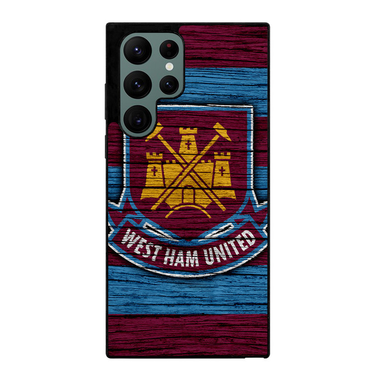 WEST HAM UNITED LOGO WOODEN Samsung Galaxy S22 Ultra Case