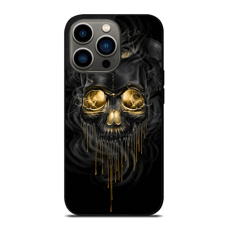 SKULL MELT ANGRY BLACK iPhone 13 Pro Case