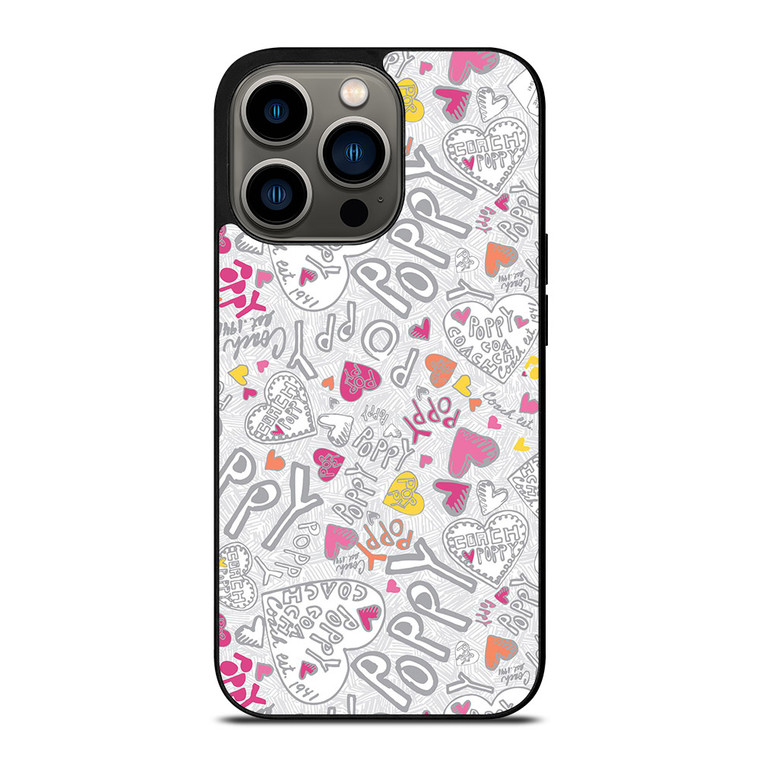 PINK COACH PATTERN LOGO iPhone 13 Pro Case