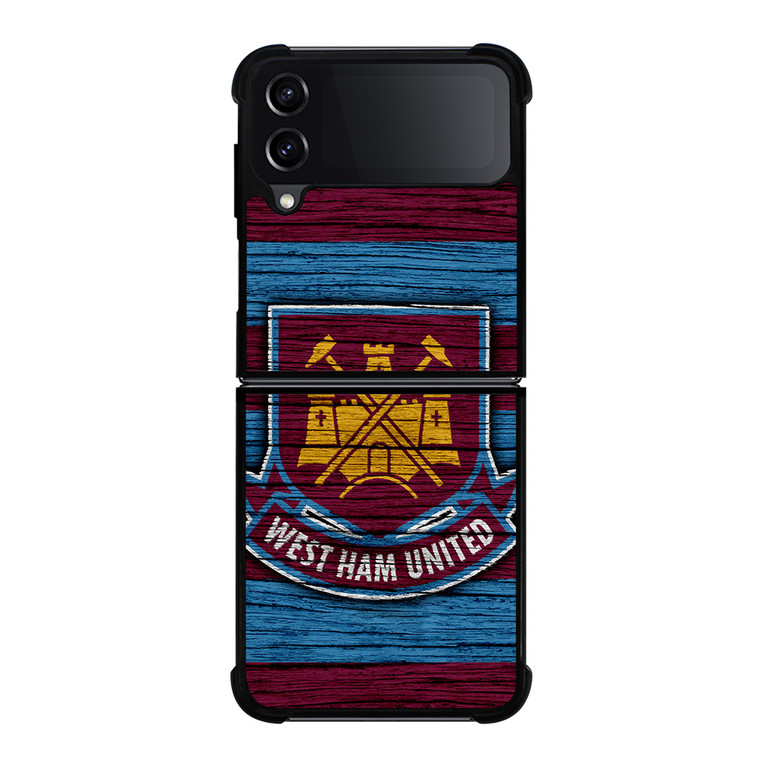 WEST HAM UNITED LOGO WOODEN Samsung Z Flip 4 Case WEST HAM UNITED LOGO WOODEN Samsung Z Flip 4 Case