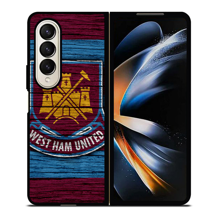 WEST HAM UNITED LOGO WOODEN Samsung Z Fold 4 Case WEST HAM UNITED LOGO WOODEN Samsung Z Fold 4 Case