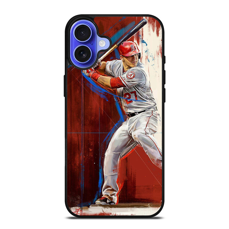 ART OF MIKE TROUT ANGELS iPhone 16 Case