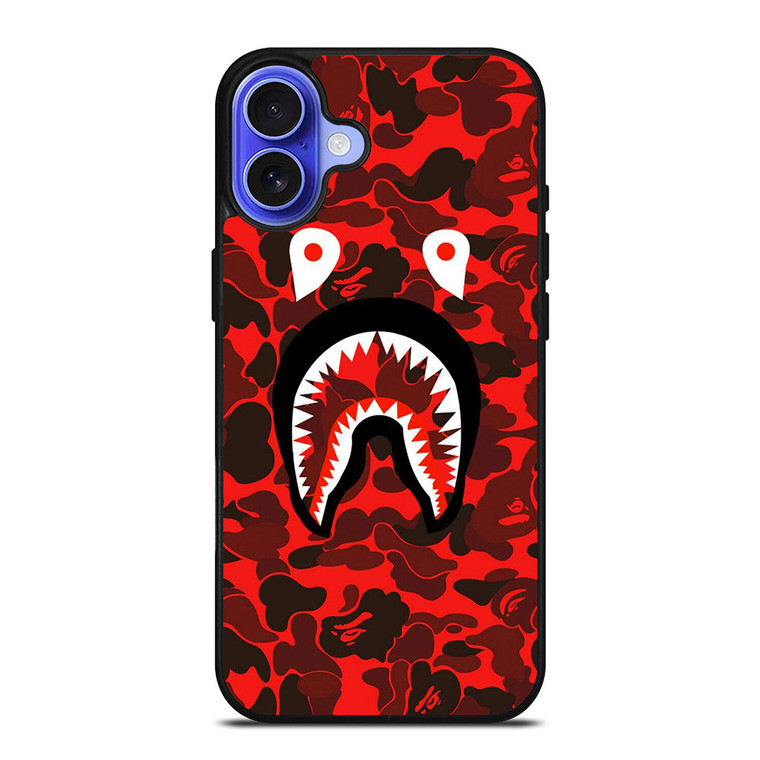 BAPE SHARK FACE RED CAMO iPhone 16 Case