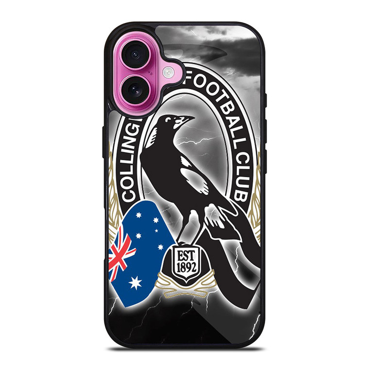 COLLINGWOOD MAGPIES AFL LOGO iPhone 16 Plus Case