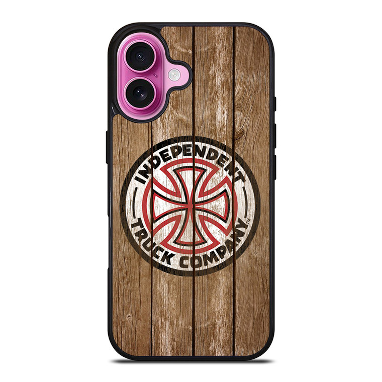INDEPENDENT TRUCK LOGO WOODEN iPhone 16 Plus Case