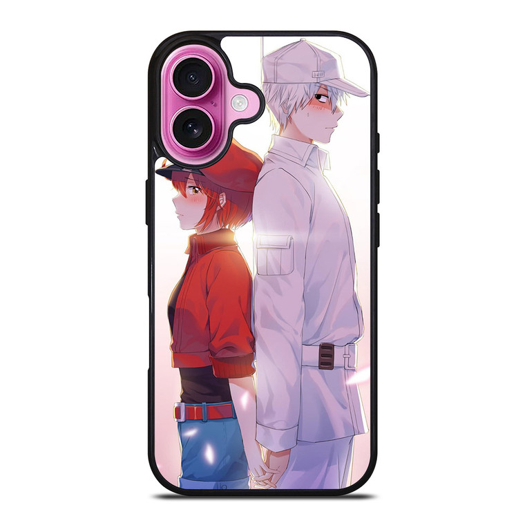 RED BLOOD AND WHITE BLOOD CELLS AT WORK iPhone 16 Plus Case