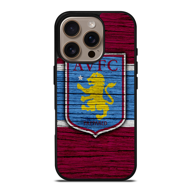 ASTON VILLA FC LOGO WOODEN iPhone 16 Pro Case