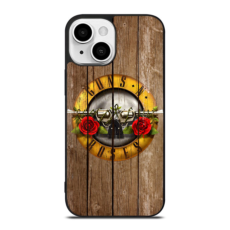 GUN AND ROSES LOGO WOODEN iPhone 13 Mini Case