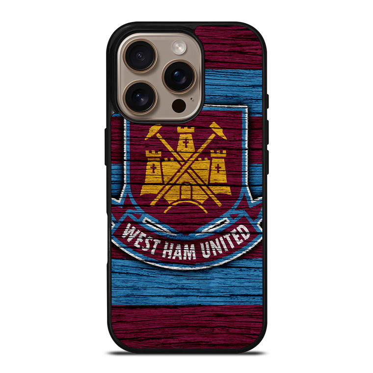 WEST HAM UNITED LOGO WOODEN iPhone 16 Pro Case