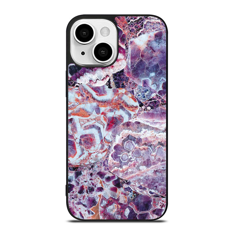 PURPLE CRYSTAL MARBLE PATTERN 2 iPhone 13 Mini Case