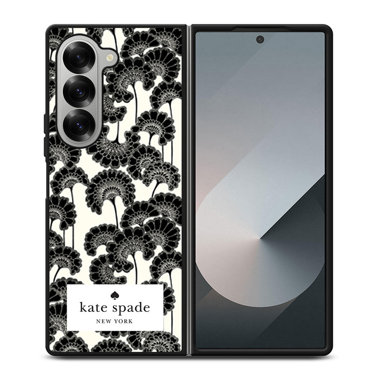 JAPANESE BLACK FLORAL KADE SPADE Samsung Z Fold 6 Case