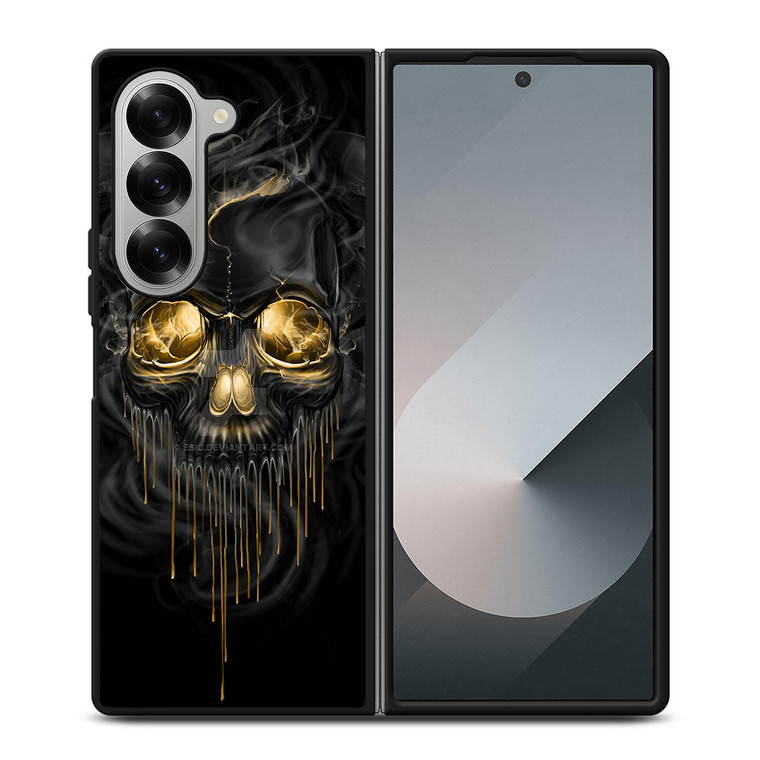 SKULL MELT ANGRY BLACK Samsung Z Fold 6 Case