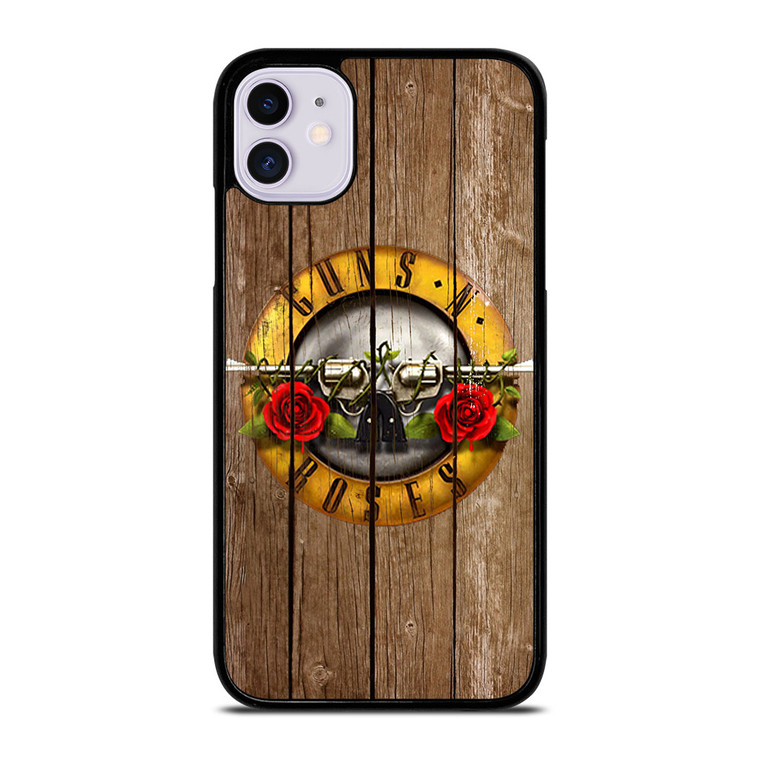 GUN AND ROSES LOGO WOODEN iPhone 11 Case