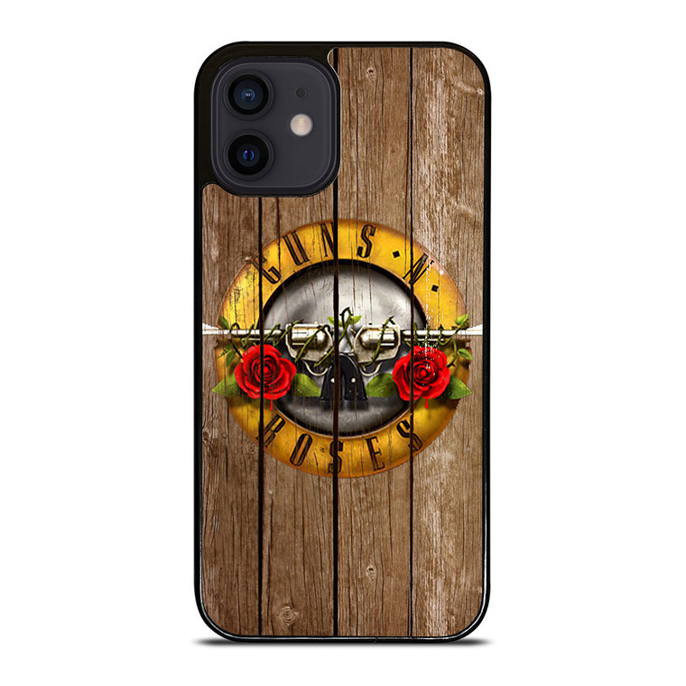 GUN AND ROSES LOGO WOODEN iPhone 12 Mini Case